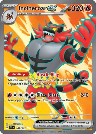 Incineroar EX (187/162) TEMPORAL FORCES
